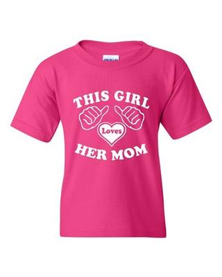 This Girl Loves Her Mom Novelty Youth Kids T-Shirt Tee Unisex T-Shirt