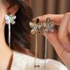 18K Gold Plated Zircon Butterfly Tassel Ear Clip - Exquisite, Light Luxury Earrings