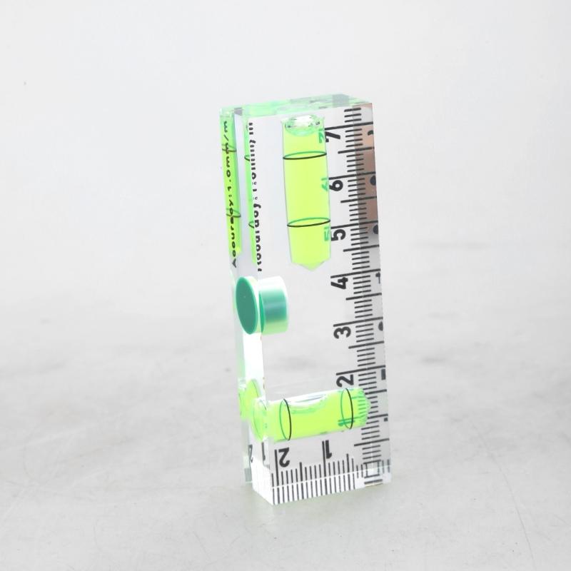 Acrylic Check Bubble Level Tool Pocket Mini Level Tool with 90°/180° Level Bubbles Construction Tool Magnetic Base