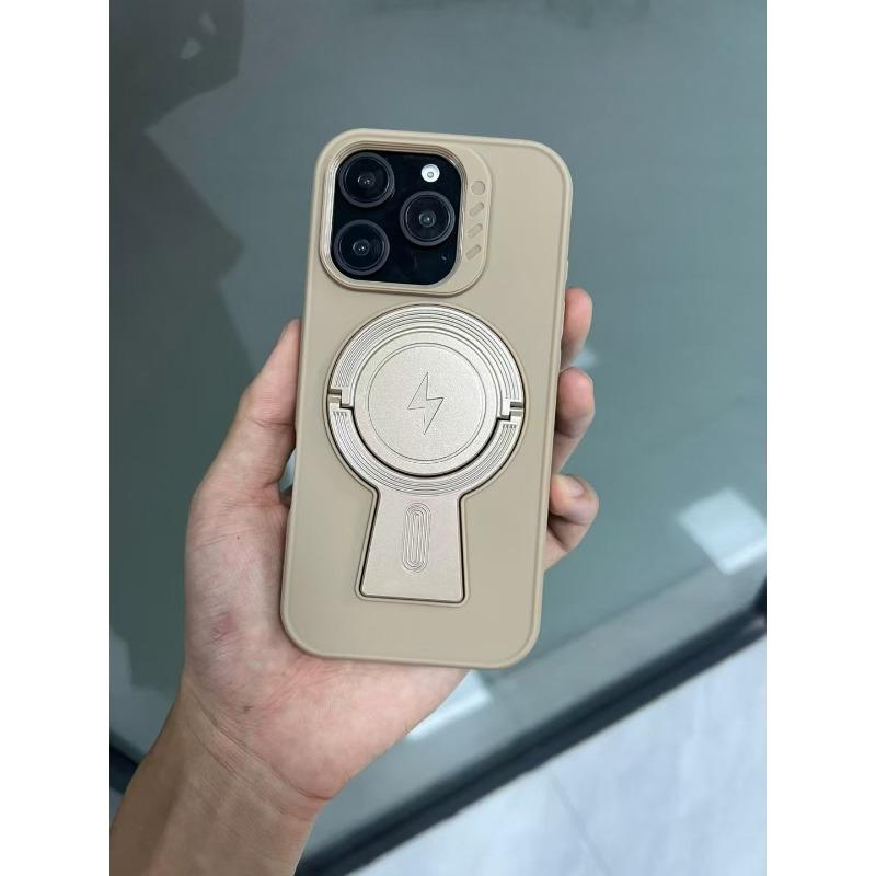 

Подходит для Apple 16PRO Магнитный чехол для мобильного телефона Креативный вращающийся кронштейн в виде ракетки IPhone 15 Матовый опорный мягкий чехол Apple 16Plus