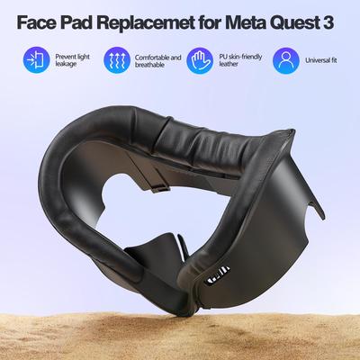 Meta Quest 3 Austauschbare Gesichtsabdeckung - Waschbares & Lichtblockierendes VR-Zubehör