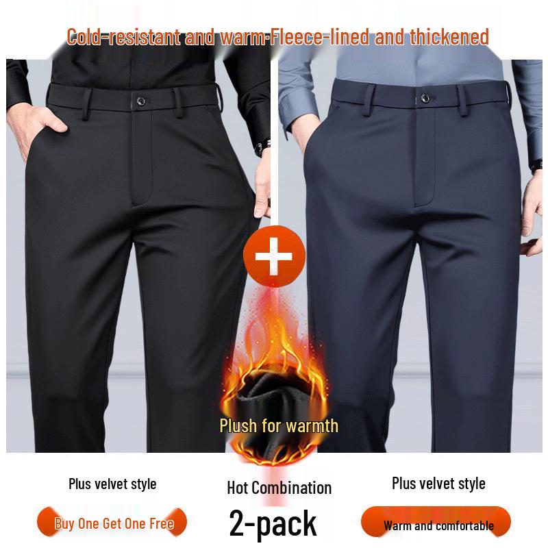 Pierre Cardin Men's Silk-Blend Business Casual Trousers