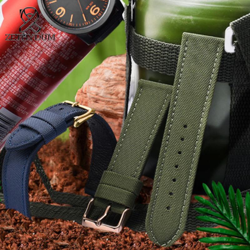 Climbing Nylon Watch watch belt  Citizen BM8475 Timex  Handmade Waterproof canvas watchband 20mm22mm 23mm strap Green blue black