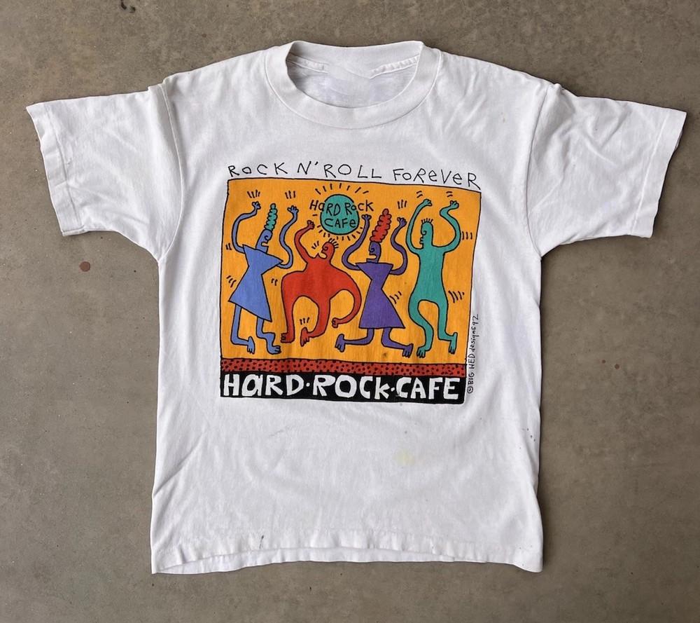 

Vintage Hard Rock Cafe Shirt Medium 1992 Big Hed Keith Haring Style 90s ZL671 Unisex T-Shirt M