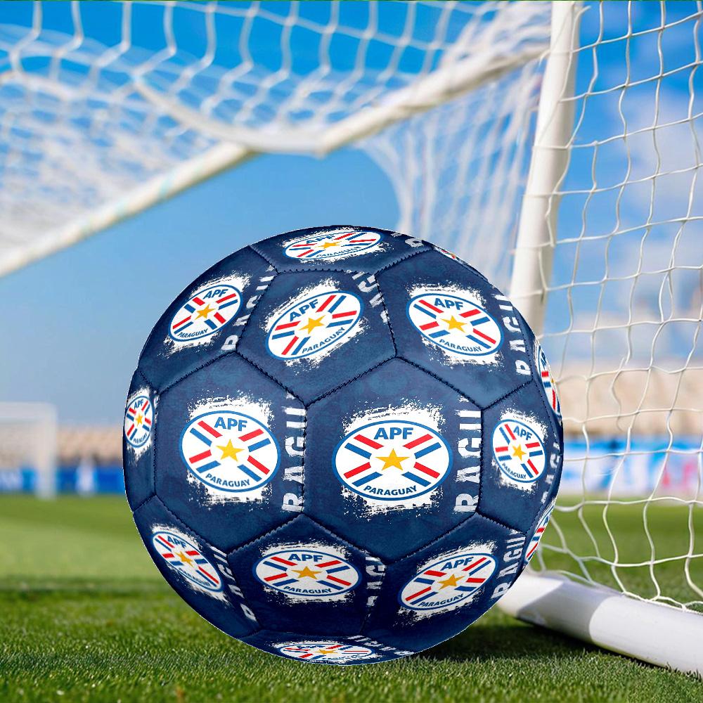 Paraguay Football Federation Emblem Size 5 Soccer Ball, Suitable for Training and Matches, High-Elasticity, Wear-Resistant Material Gift for Fan