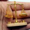 1/12 Scale Realistic Antique Balance Scale Wood & Alloy Build Miniature Dollhouses Furniture