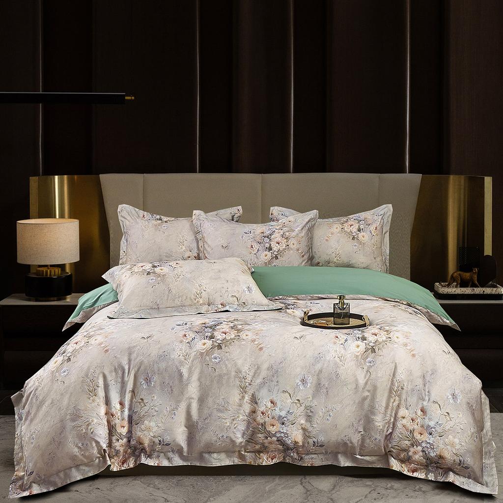 60 Piece Satin Cotton High Count High-density Floral Print Four Piece Set - Weiyang Flower Event