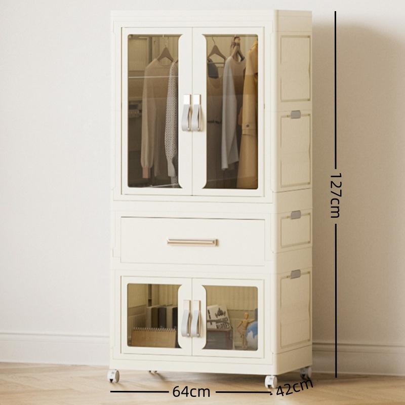 Foldable Multi-layer Wardrobe Household Dustproof Partition Closet Storage Wardrobe Bedroom Open Storage Folding Bins