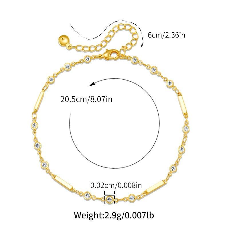 K Gold Plated Simple Stackable Versatile Geometric Women Anklet