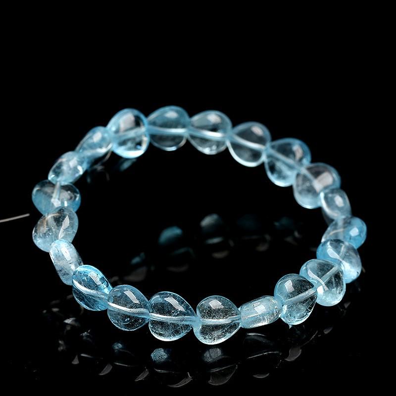 Hongxirui Kristall Natürlicher Blauer Topas Herzförmiges Armband