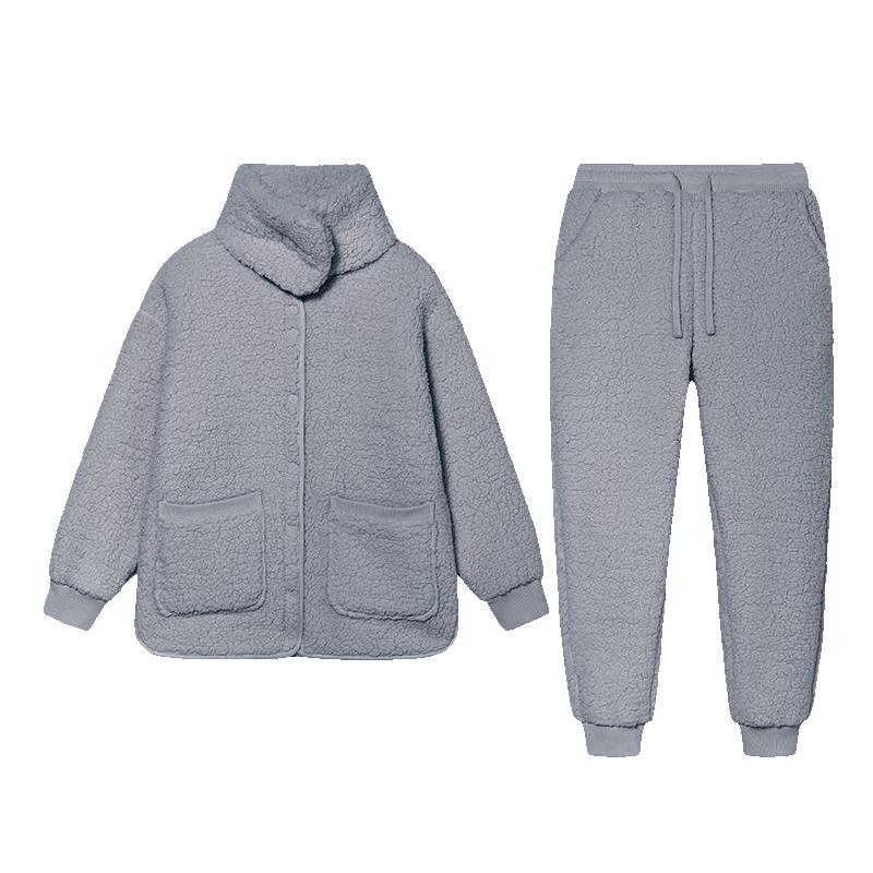 JD Zizao Men s Anti-Bacterial Coral Fleece Pajama Set XL