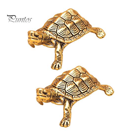 Small Brass Tabletop Decor Vintage Turtle Statue, Metal Animal Figurine, Handcrafted Unique Art Piece Artistic Desktop Sculpture Ornament for