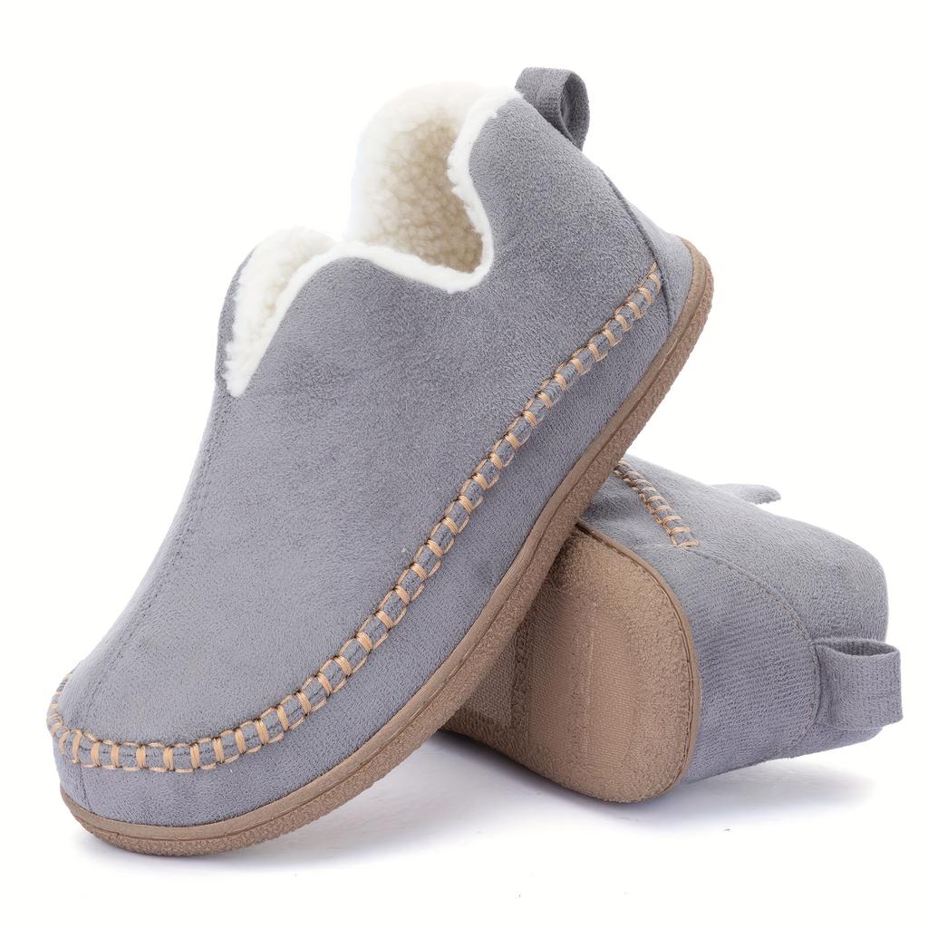 Winter new women's warm cotton shoes with solid color and plush insulation