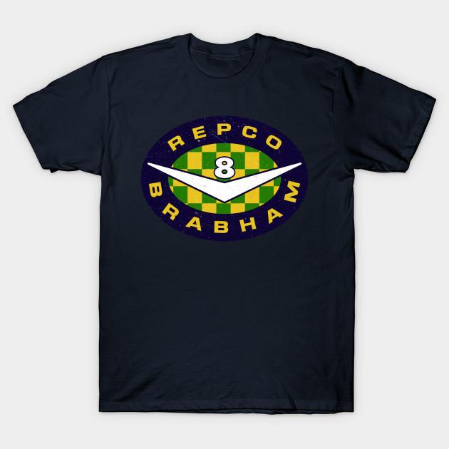 

Men Black Print T-shirt Repco Brabham Logo Retro T-Shirt No-Cut Transfer Paper Print Cotton Tshirt M