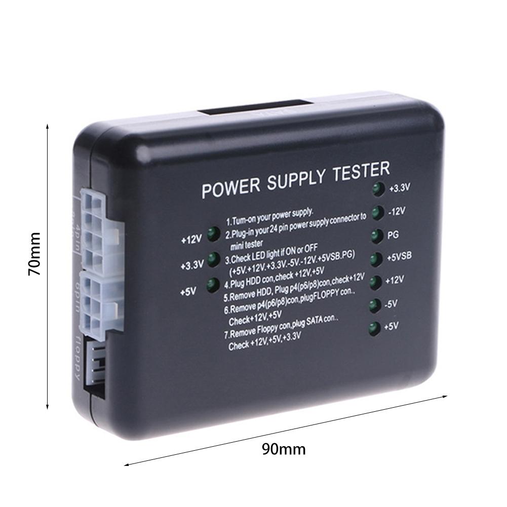 Professional HD Power Supply Tester PC Computer Power Supply Measuring Diagnostic Tool with Green Indicator Light