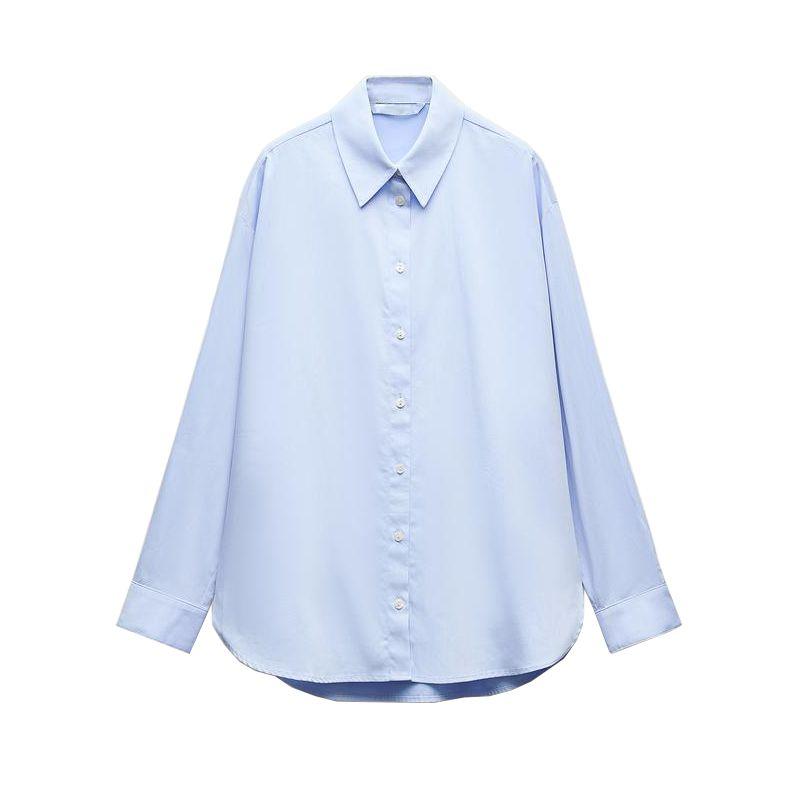 Spring New Women's Clothing Daily Commuter's All-Matching Loose Comfortable Long Sleeve Lapel Casual Shirt 8511772