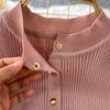 Summer Women Sleeveless Single Breasted Office Work Knitted Sweater Sheath Dresses with Belt