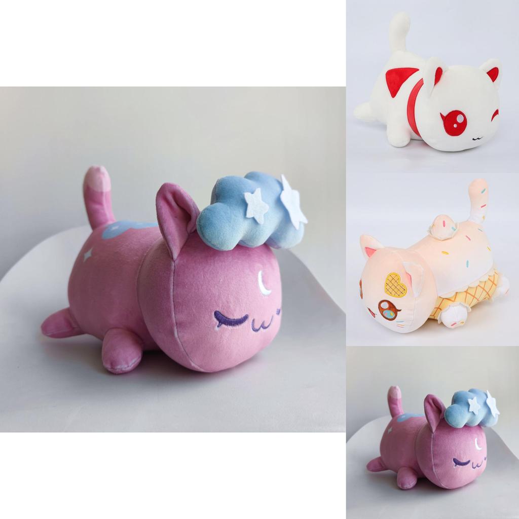 Roztomilá plyšová hračka kočka Aphmau Měkký a svítící vycpaný polštář pro fanoušky, sběratele a děti