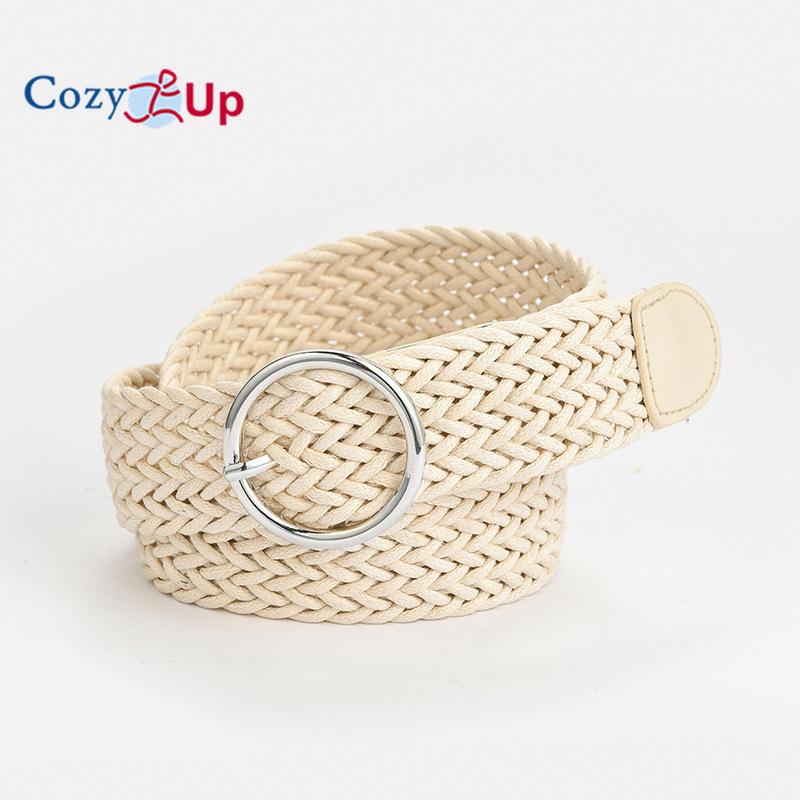 Candy Color Ladies Round Buckle Belt Retro Twist Wax Rope Braided Decorative Jeans Belt