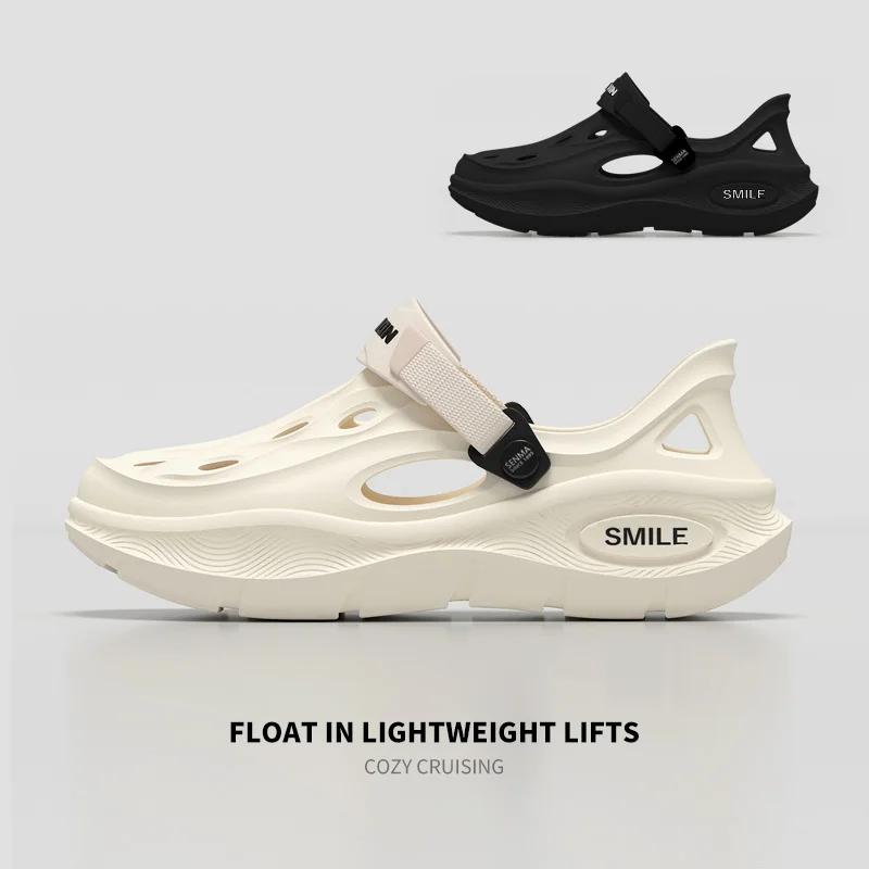 Eva Men Sandals Outdoor Beach Shoes Summer Mens Slippers Anti Slip Hollow Casual Shoes Sneakers Comfortable Garden Shoes cm nero