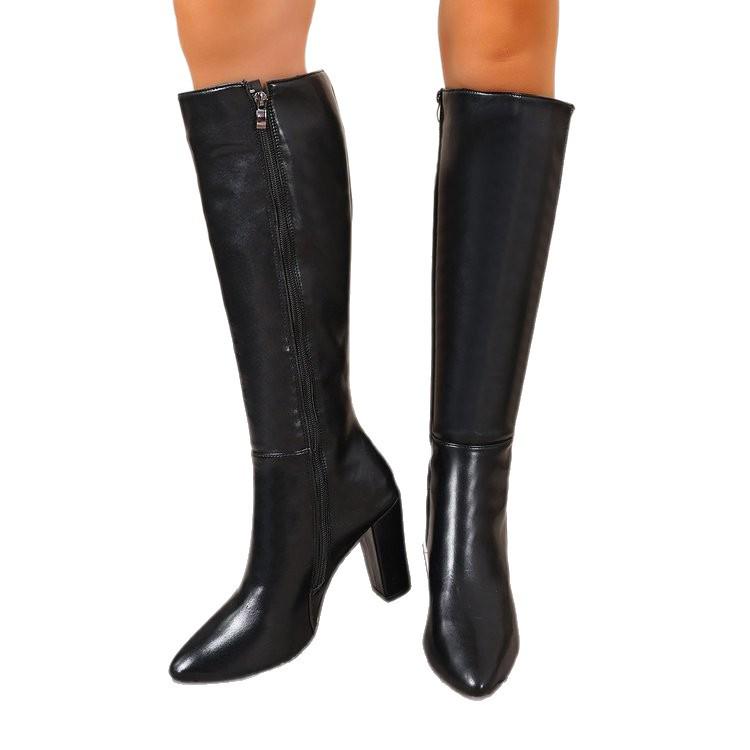 2025 Winter Women's High Tube Chunky Heel Fashion Knight Boots