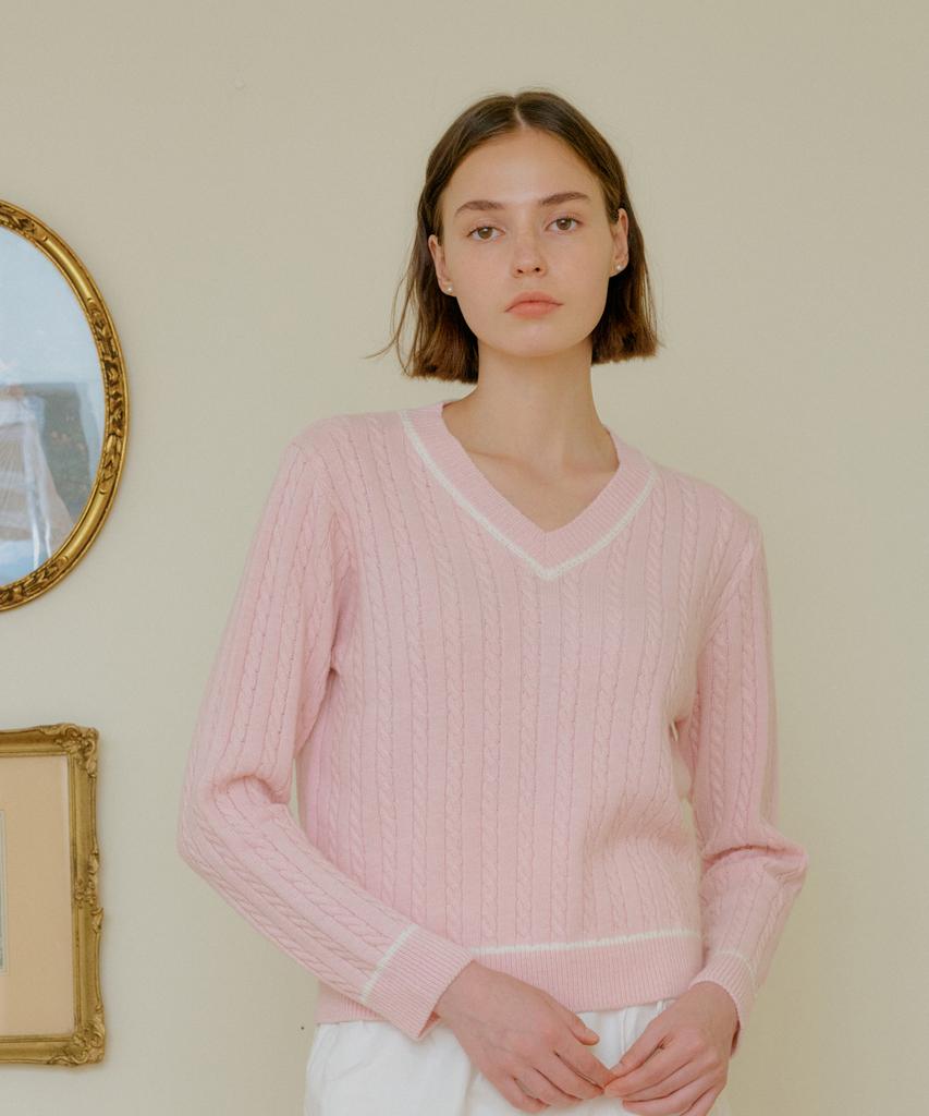 YUPPE Cable Cashmere Knit_Pink