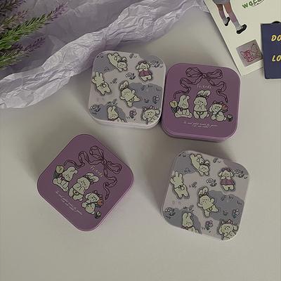 Lovely Cartoon Contact Lens Case Easy Carry Storage Container For Girls Women Portable Mini Contact Lens Box Travel Set