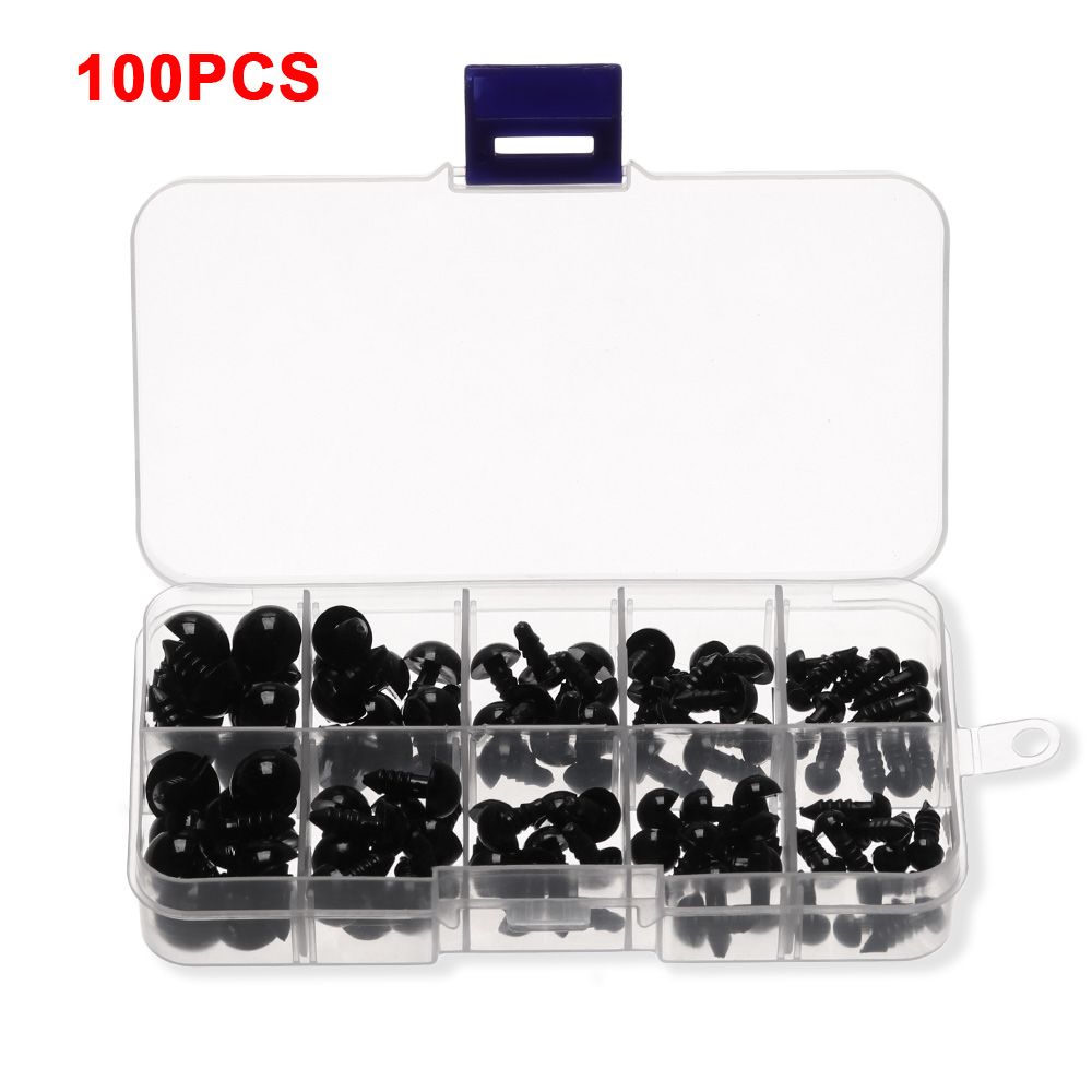6-12mm Stuffed Screws Animal Puppet Toy Making With Washers Doll Safety Eyes Black Craft Eyeball