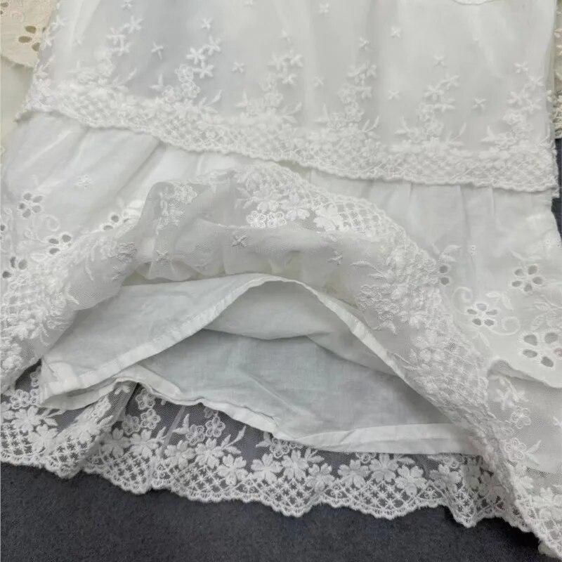 Johnature Japanese Thin Leggings Loose Women Pants Casual Elastic Waist Render Lace Wide-leg Pants Spring Summer