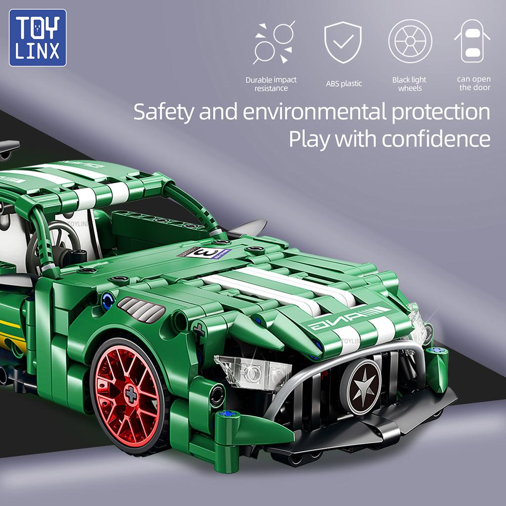 TOYLINX 456PCS Technical Super Racing Car Building Blocks Model Vehicles Pull Back Car Toys for Boys Bricks Toys Christmas Gifts