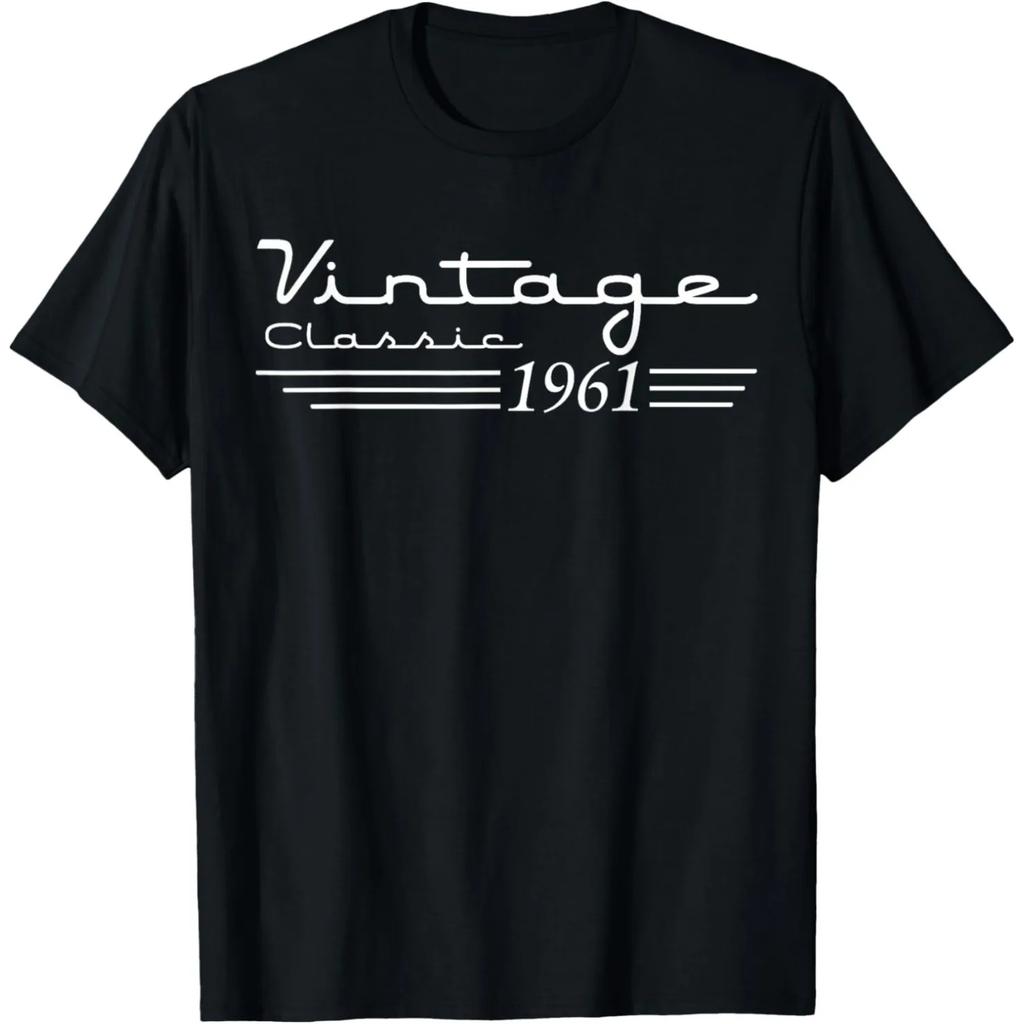 64th Birthday Tee Vintage Legends Born In 1961 64 Years Old T Shirts Men Cotton Humor Tee Short Sleeve Unisex Loose Clothing