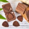 Wooden Guitar Pick Box Guitar Picks Portable Guitar Plectrum Holder Pick Organizer