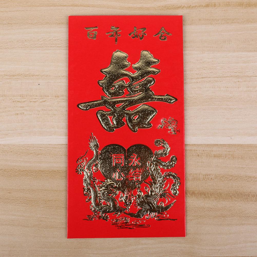 Rote neue 6-teilige Paketumschläge für das Jahr, chinesisches Papier, Hochzeitszubehör