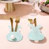 Set of 4 Rabbit Cutlery Bags Fork Storage Pouch Rabbit Cutlery Bags Fork Storage Cover Kitchen Storage Tableware Cover
