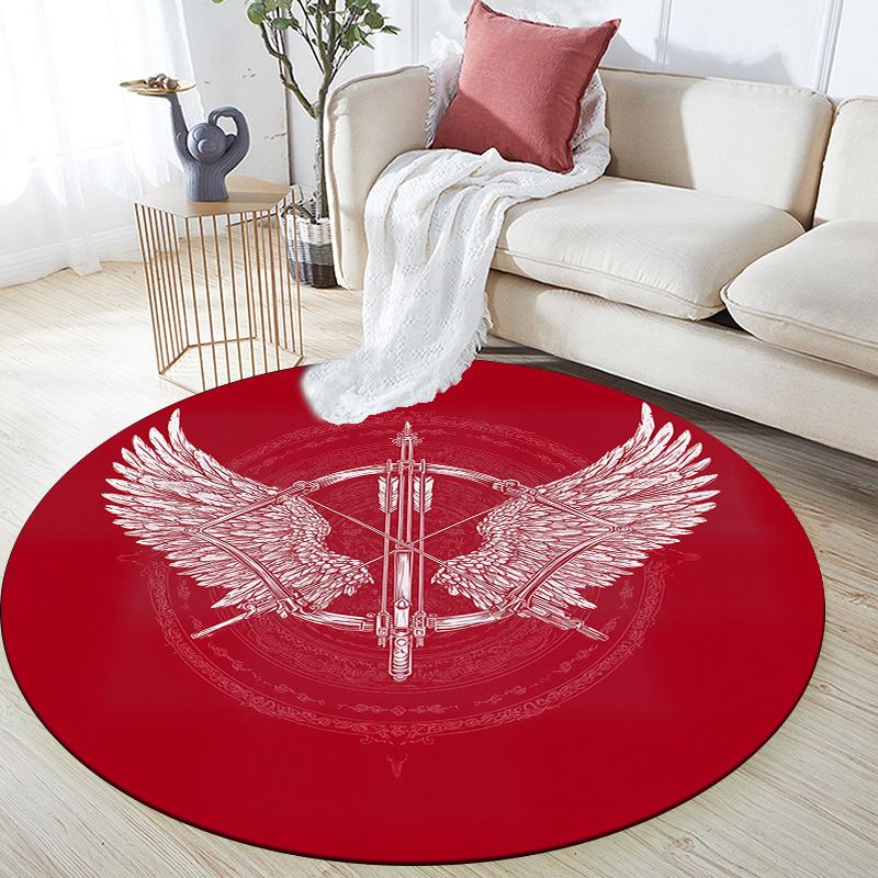 

Feathered Wings Round Area Rug,Carpet Rug for Living Room Bedroom Sofa Playroom Decor,Non-slip Floor Mat 80cmx80cm