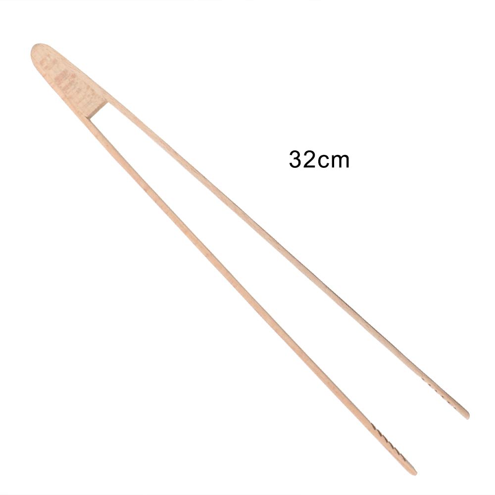 BBQ Grilling Tong Wooden Food Toast Tongs 20CM/30CM/32CM