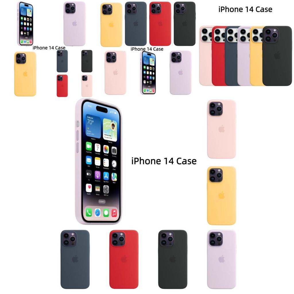 Apple 14 Liquid Silicone Phone Case Full Coverage Magnetic Adsorption Official Protective Cover Purple)