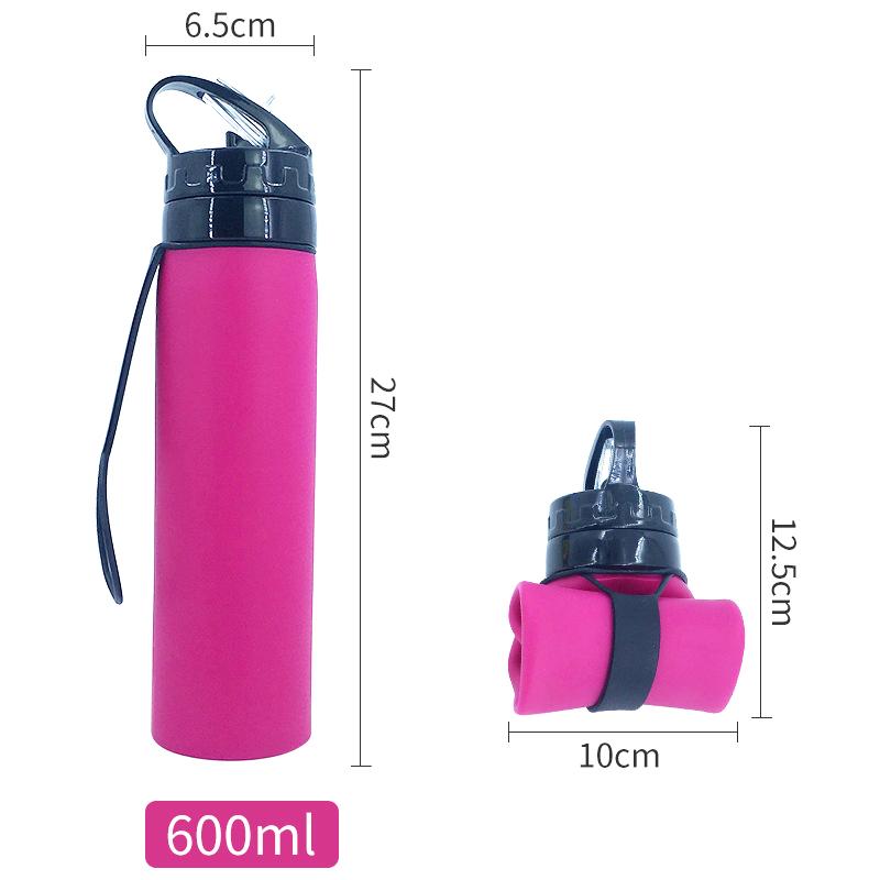 600ml Dětský pohár Opakovaně použitelná silikonová sportovní láhev Měkká skládací Pro domov kancelář