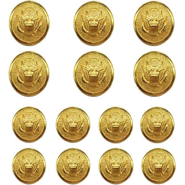 14pcs Gold Blazer Buttons for Suits Blazers Sport Coats 20mm 15mm Metal Shank Blazer Buttons Set for Sewing Coats Suits Blazers (MB20110)
