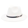 New European-American Style Jazz Windbreaker Hat with Large Brim Felt - Solid Color