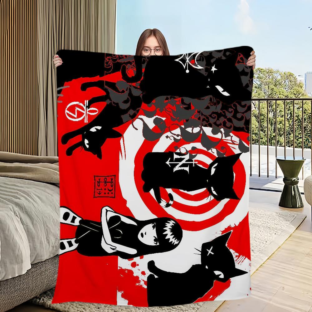 Blanket Flannel warm comfort  soft plush blanket for sofa living room office bedroom travel E-Emily Strange The book gift