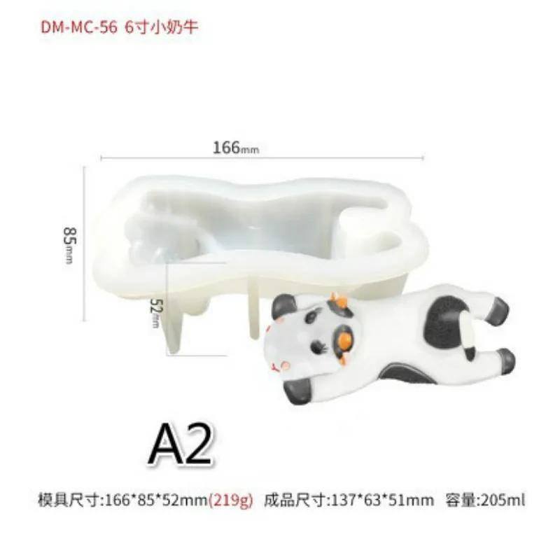Cartoon Cow Silicone Mold Ice Mousse Cake Baking Silicone Mold DIY Homemade Crystal Epoxy Aroma Diffuser