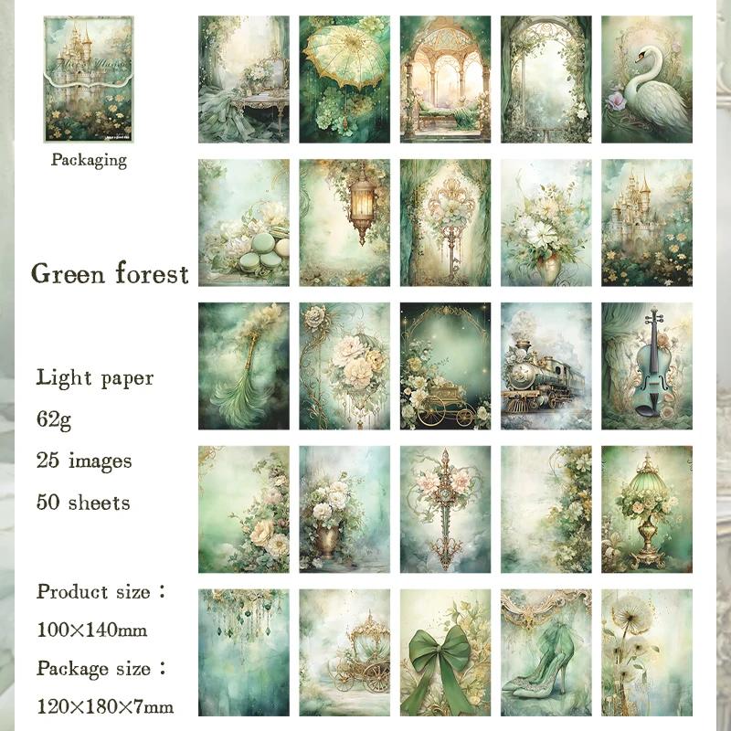 50pcs/pack Aesthetics Flowers Materials Paper Decor Scrapbooking Collage Stationery DIY Junk Journal Craft Light Paper