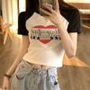 Woman's T-Shirt Print Casual Sweet Short-sleeved O Neck