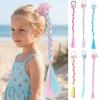 Synthetic Girls Twist Braids Hair Colorful Baby Wig Hairbands Ponytail  Party