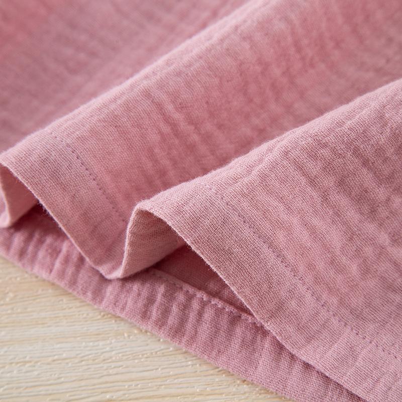 Pyjama Kimono Hanfu Style Japonais Ensemble de Nuit pour Femmes Couleur Fraîche Fil de Coton Crêpe Manches Courtes Short Combinaison d'Intérieur