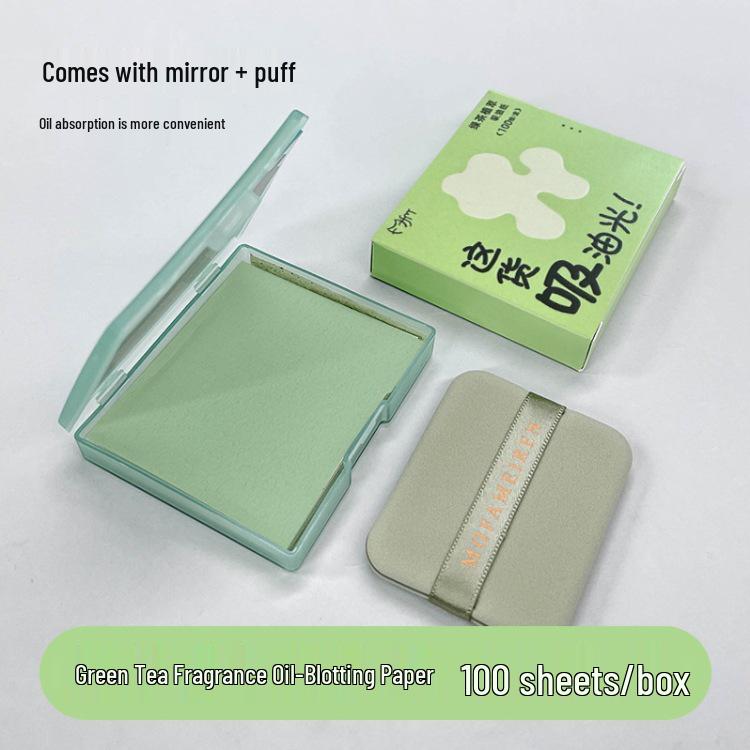 

Портативная матирующая бумага для лица с зеркальцем-пуховкой для женщин – Контроль жирности, рассыпчатая пудра и матирующие салфетки Smooth - 100 sheets