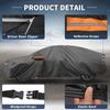 X AUTOHAUX Waterproof Aluminum Car Cover for Honda Accord with Door Body Car Increased Water Hail Sun Rainy Season Flame Strong and Yellow Sand Black