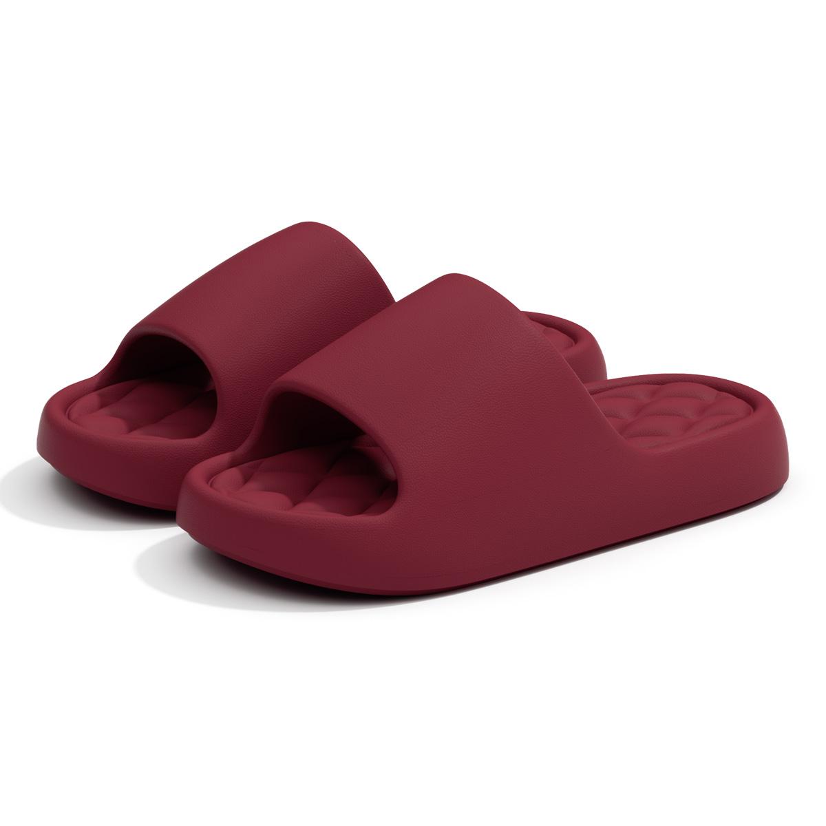 

Женские домашние тапочки на толстой подошве, повседневные шлепанцы из ЭВА, удобные, нескользящие, мужские тапочки 36-37 красный