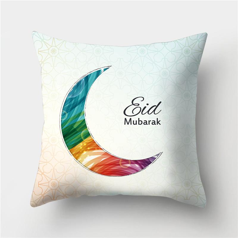 Islamischer Eid Mubarak-Kissenbezug für Zuhause, Ramadan-Dekor, Baumwolle, Sofa, Moschee, muslimisches Dekor, Kissenbezug, 45 x 45 cm